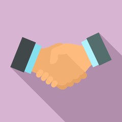 Poster - Lawyer handshake icon. Flat illustration of lawyer handshake vector icon for web design