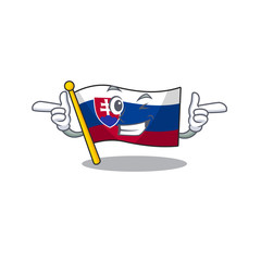 Canvas Print - Wink flag slovakia with the shape character