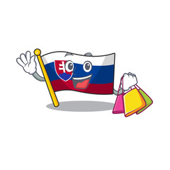 Wall Mural - Shopping flag slovakia with the shape character