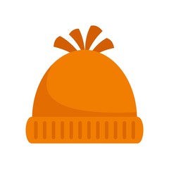 Poster - woolen winter hat icon. flat illustration of woolen winter hat vector icon for web design