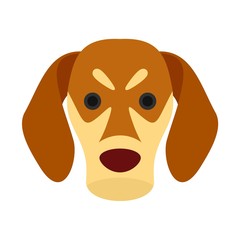 Sticker - Dog face icon. Flat illustration of dog face vector icon for web design