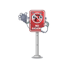 Poster - Doctor no parking mascot shaped on cartoon