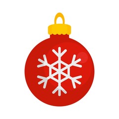 Sticker - Snowflake xmas toy icon. Flat illustration of snowflake xmas toy vector icon for web design