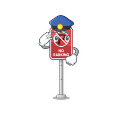 Canvas Print - Police no parking mascot shaped on cartoon