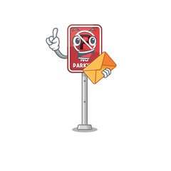 Sticker - With envelope no parking isolated in the mascot