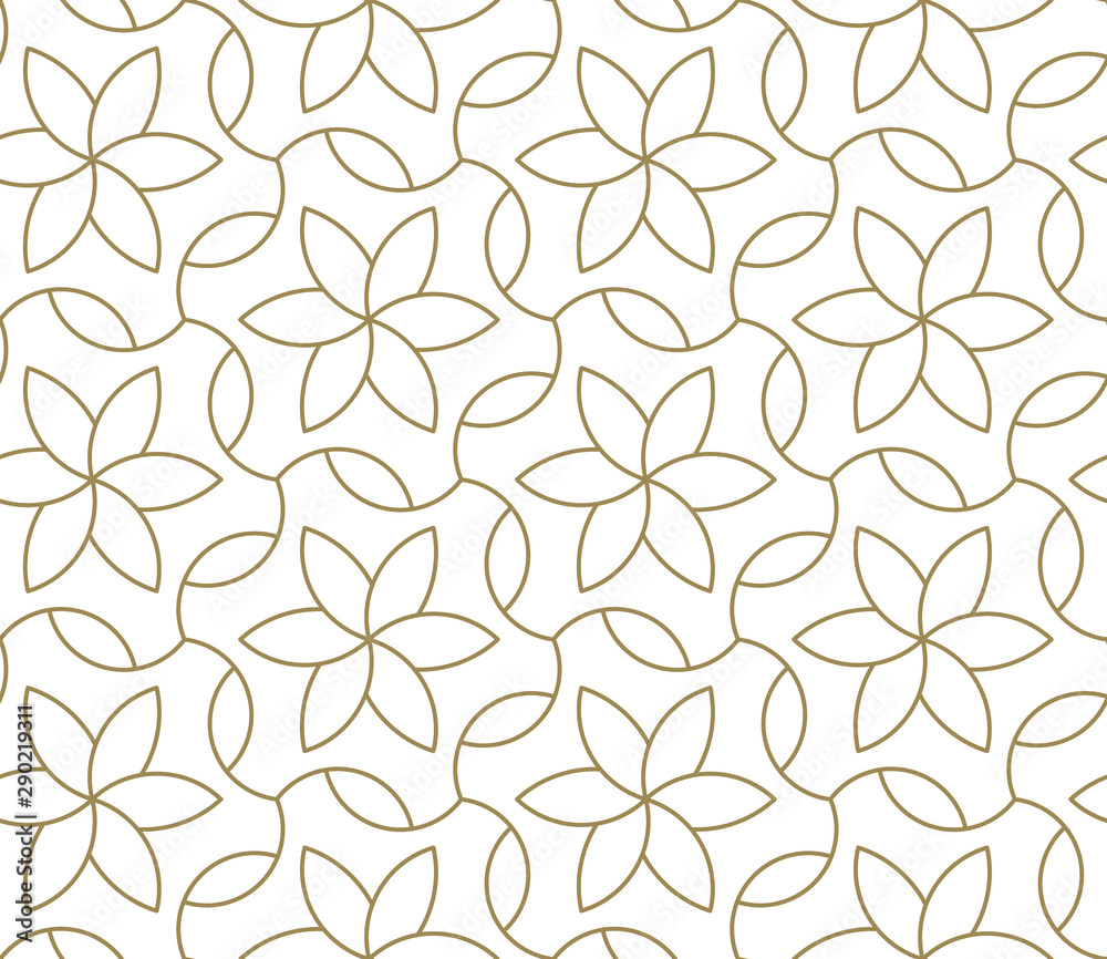 Seamless pattern with abstract geometric line texture, gold on white ...