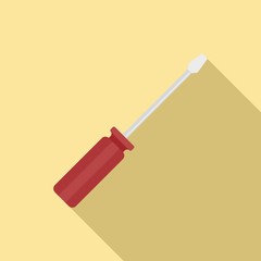 Poster - Steel screwdriver icon. Flat illustration of steel screwdriver vector icon for web design
