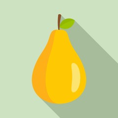 Poster - Organic pear icon. Flat illustration of organic pear vector icon for web design