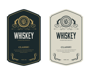 Wall Mural - vintage premium whiskey label banner badges set. luxury decoration design. collection banner.