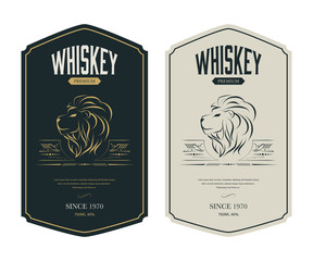 Wall Mural - vintage premium whiskey label banner badges set. luxury decoration design. collection banner.