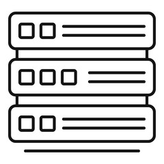 Poster - mining farm server icon. outline mining farm server vector icon for web design isolated on white bac