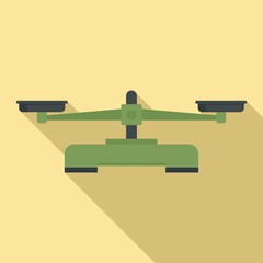 Poster - Retro mechanical scales icon. Flat illustration of retro mechanical scales vector icon for web design