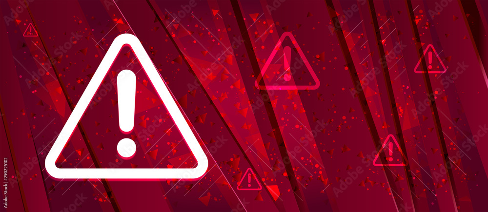 Alert icon Abstract design bright red banner background - obrazy, fototapety, plakaty 