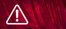 Alert Icon Abstract Design Bright Red Banner Background