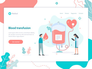 Fototapete - Blood transfusion web banner 