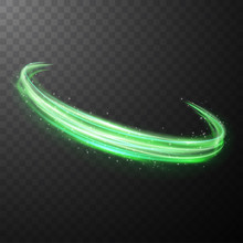 Green Glowing Shiny Spiral Lines Abstract Light Speed And Shiny Wavy Trail