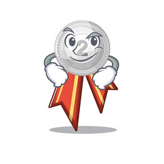 Sticker - Smirking silver medal isolated with the character