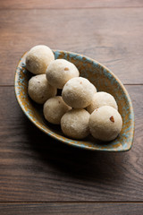 Wall Mural - Semolina / Rawa/ Rava Laddu or Laddoo Or Ladu Laddu, a popular sweet dish from Maharashtra, India