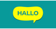 vector Banner with the phrase hallo, papper cut