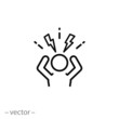© Yurii - stress icon, depression, thin line web symbol on white background - editable stroke vector illustration eps10