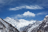 Fototapeta Góry - Everest trekking. View of the Himalayan valley. Beautiful view of the mountains of Nepal.