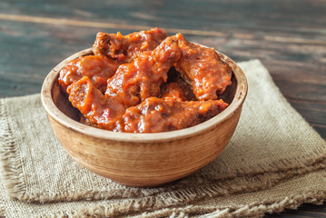 Canvas Print - Bowl of buffalo wings