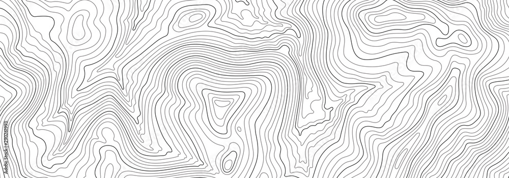 Light topographic line contour map background, stock vector illustration - obrazy, fototapety, plakaty 