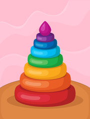 Sticker - Cute colorful toy pyramid