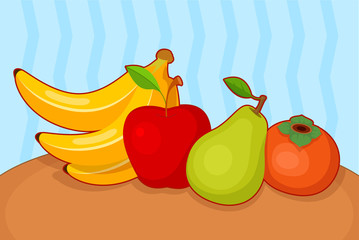 Canvas Print - Vector illustration of fruits