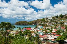 Village Of Canaries On Saint Lucia In The Caribbean
