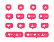 Vector social media icons. Like and comment icon.