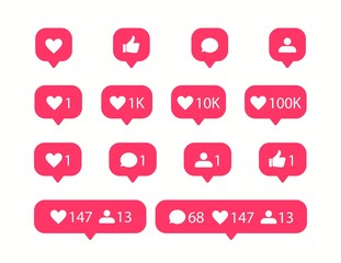 Poster - Vector social media icons. Like and comment icon.