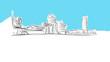 Bilbao Skyline Panorama Vector Sketch