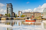 Fototapeta Big Ben - The Custom House and Lagan River in Belfast, Northern Ireland