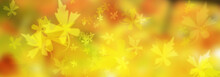 Wunderschöner Warmer Hintergrund Mit Silhouette Und Tollem Goldenem Bokeh Von Herbstlichen Laubblättern 