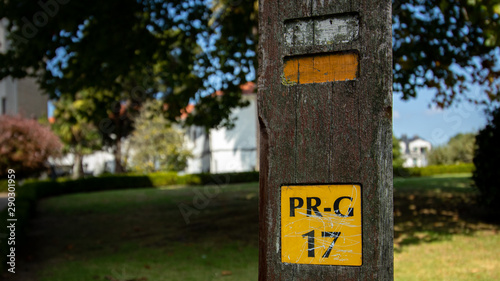 Fotografía Local walking route marker post PR G 17 in Cambre coruna Spain