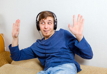 Canvas Print - Young Man in Headphones