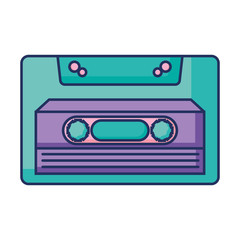 Sticker - cassette retro music with colors pastel