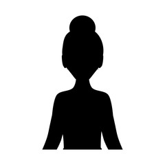 Poster - beautiful woman silhouette avatar character vector illustration