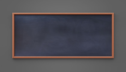 Wall Mural - Empty black board (chalkboard) on gray background - 3D rendering