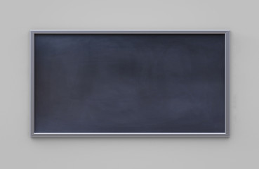 Wall Mural - Empty black board (chalkboard) on gray background - 3D rendering