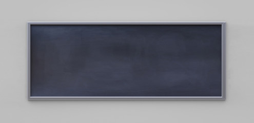 Wall Mural - Empty black board (chalkboard) on gray background - 3D rendering