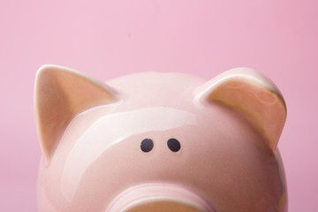 Piggy bank and dollar cash money. Business, finance, investment, saving and corruption concept.