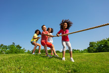 Kids Pull Rope - A Competitive Fun Game In Park