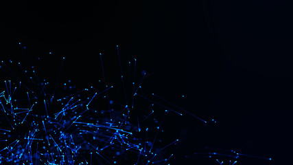 Wall Mural - dark blue background. abstract futuristic with bokeh background.