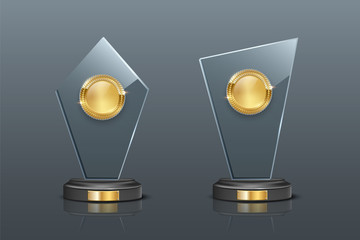 Wall Mural - glass award realistic vector illustration