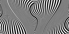 Abstract Black And White Striped Background. Geometric Pattern With Visual Distortion Effect. Optical Illusion. Op Art.