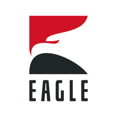 Wall Mural - eagle flat silhouette logo design vector