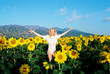 © wendy laurel/Stocksy - Sunflowers Field with Joy and happiness