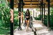© visualspectrum/Stocksy - Tall Brunette Fashion Model Walking in Underwear